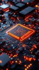 Obraz premium High-tech CPU on circuit board