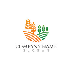 Farm wheat agriculture organic logo  icon illustration