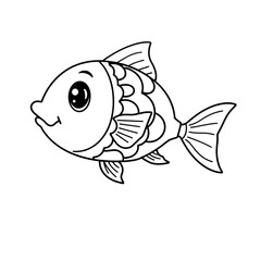 Cute Cartoon Fish Drawing
