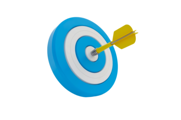 Perfect Shot on Target with Dart in Bullseye