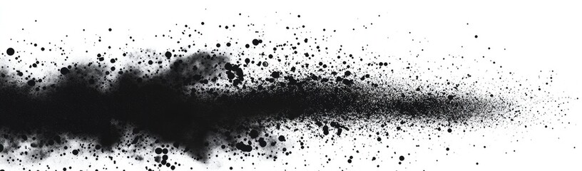 Fototapeta premium Abstract black splatter texture on white background