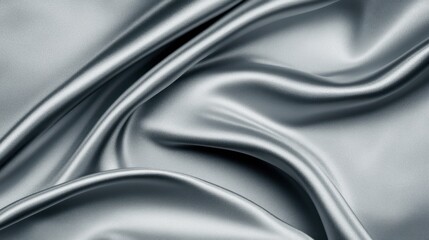 Fototapeta premium Silver Draped Fabric: A Textured Symphony of Smoothness and Gray