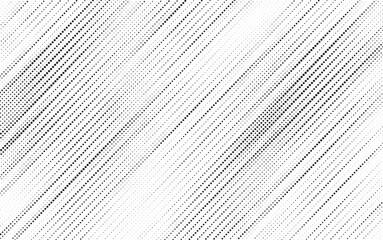 Black and White Square Dots Background. Diagonal, oblique, slanting dots lines, stripes geometric vector pattern. Abstract halftone texture and background. Vector illustration