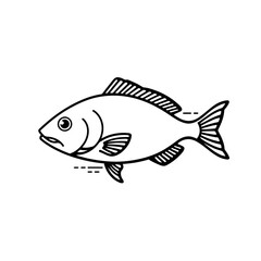 Minimal Fish Line Drawing