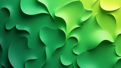 Fototapeta premium Abstract green shapes creating a smooth and flowing gradient in a modern aesthetic