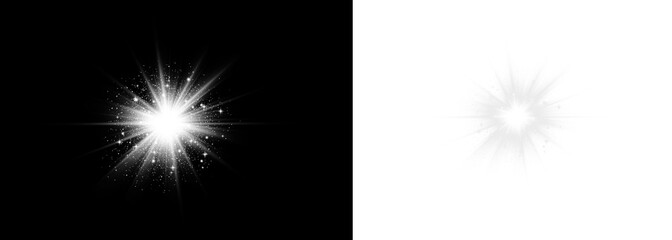 Fototapeta premium png sunlight lens star explosion glare burst magic digital spark illustration flare energy brilliant background vibrant christmas glow effect glittering isolated