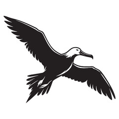 Windswept Albatross silhouette – Albatross illustration – Minimalist Albatross vector – Bird silhouette

