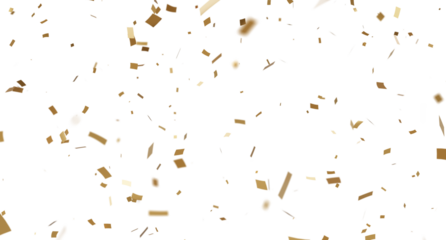 3d render of Gold confetti flying for celebrate isolated on transparent background.