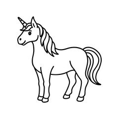 horse silhouette vector line art