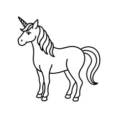 horse silhouette vector line art