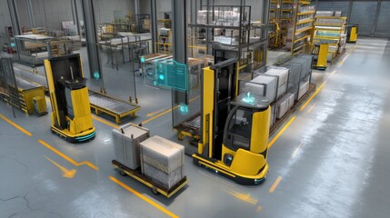 Autonomous forklifts managing material handling in an advanced factory