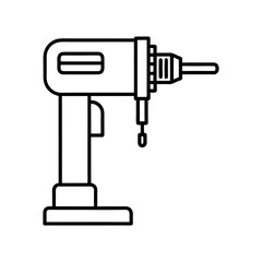vector illustration of electric drill line art