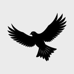 Fototapeta premium Minimal Silhouette of a Hawk Flying Vector Illustration