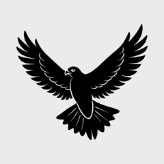 Fototapeta premium Minimal Silhouette of a Hawk Flying Vector Illustration