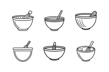 mixing bowl line art vector illustration