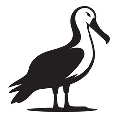 Sky Glide Albatross silhouette – Albatross illustration – Minimalist Albatross vector – Bird silhouette

