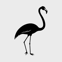 Obraz premium Simple Vector Silhouette of a Flamingo Vector Illustration