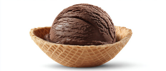 Rich dark chocolate ice cream served in crispy waffle bowl, perfect for indulgence and delight