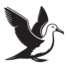 Elegant Curves of the Albatross silhouette – Albatross illustration – Minimalist Albatross vector – Bird silhouette

