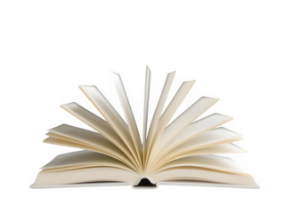 Open Book Isolated on Transparent Background – Professional Realistic Mockup for Creative and Editorial Design Projects.