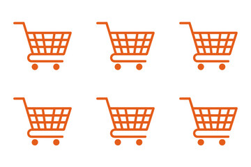 Shopping cart icon set for online store design use
