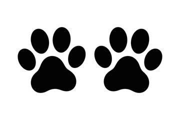 Black animal paw prints canine feline pet mammal