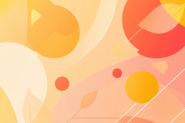 Abstract design with warm, autumnal colors;  organic shapes, circles, leaves