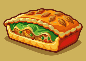 Delicious Savory Pot Pie with Flaky Crust and Vegetable Filling