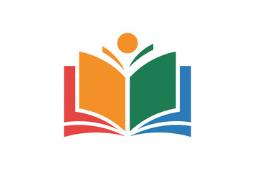 Education book logo design learning and knowledge