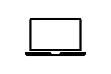Laptop computer vector icon portable device black