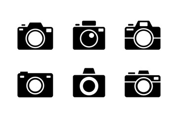 Collection of camera icons photography equipment