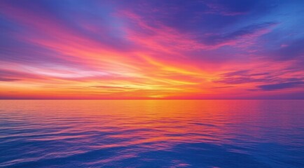 Obraz premium Calm ocean view at sunset under bright sky