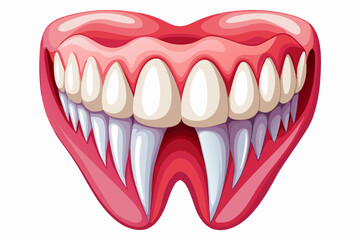 Cartoon Vampire Teeth and Gums Illustration