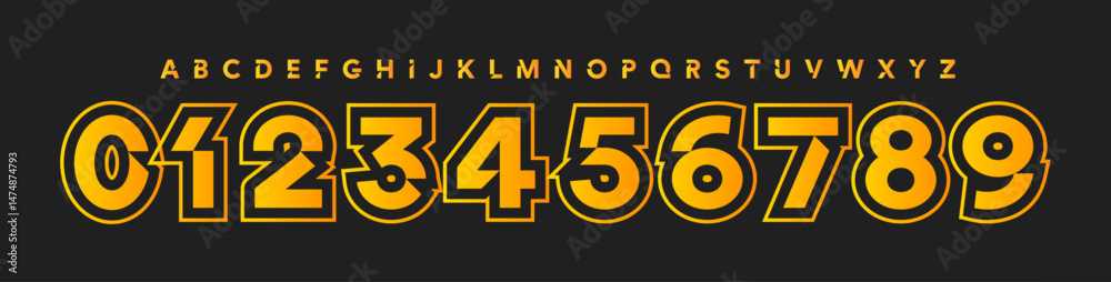 Aufkleber numeric geometric font, bold angular alphabet, sharp logo typography, modern cutout typeface, tech-s