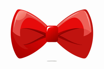 Glossy Red Bow Tie Illustration Isolated on White Background