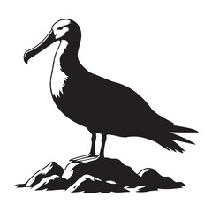 Elegant Flight captured in Albatross silhouette – Albatross illustration – Minimalist Albatross vector – Bird silhouette

