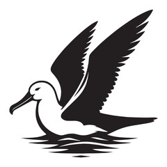 Wingspan Glory in Albatross silhouette – Albatross illustration – Minimalist Albatross vector – Bird silhouette

