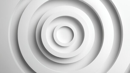 Fototapeta premium Abstract circular layers in white minimalist geometric pattern background.