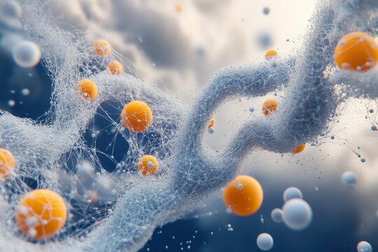 Abstract swirling network of particles