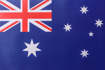 Fototapeta premium Australian flag as a backdrop. Travelling and learning in Austarlia