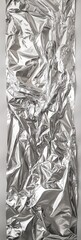 Abstract silver foil, crumpled and draped.  Detailed folds and textures create a three-dimensional appearance