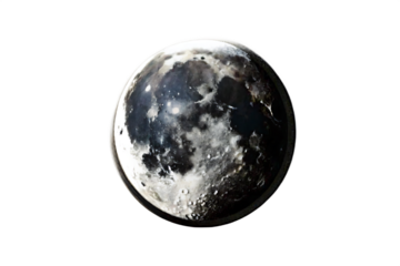 A Moon with a cloud isolated on white background PNG