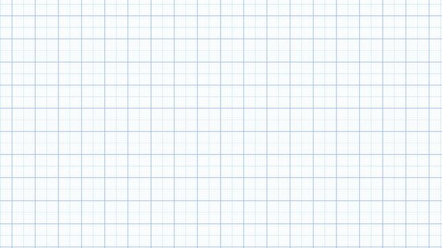 Animation loop of horizontal scrolling of a white graph paper background (landscape)