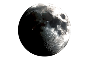 A Moon with a cloud isolated on white background PNG