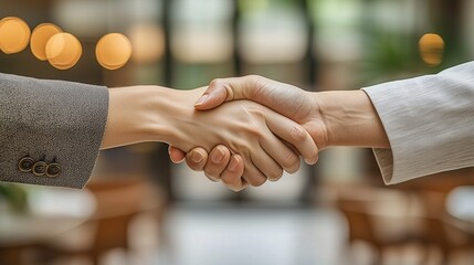 Close-up of handshake between business partners
