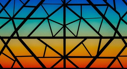 Abstract stained glass geometric pattern
