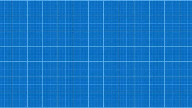 Blueprint animation loop of horizontal scrolling of a graph paper background (landscape)