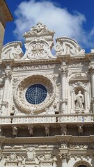 detail of the facade of the basilica of Santa Croce in Lecce