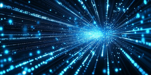 Fototapeta premium Abstract digital tunnel of light