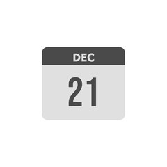 calender icon, 21 december icon with white background